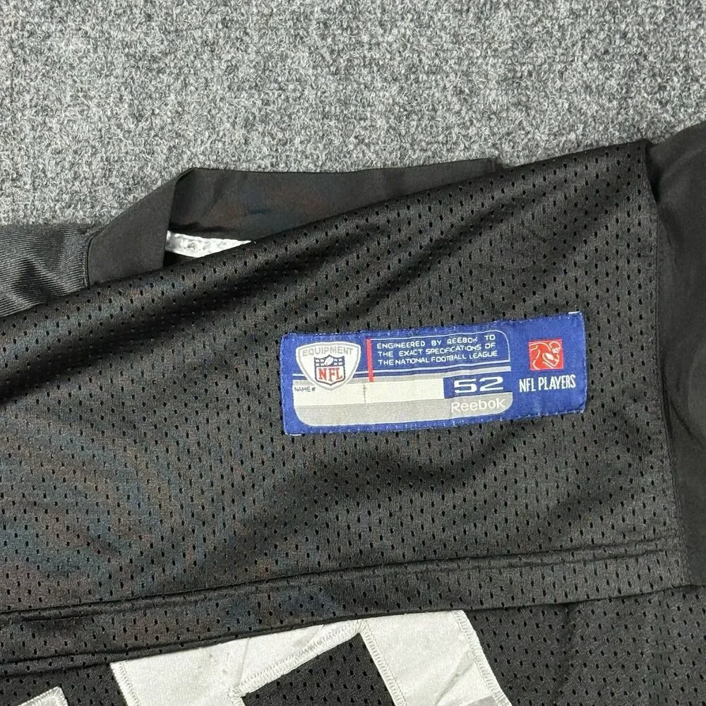Vintage Oakland Raiders Jersey Mens Size52 Black NFL Stitched Asomugha 21 Reebok